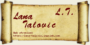 Lana Talović vizit kartica